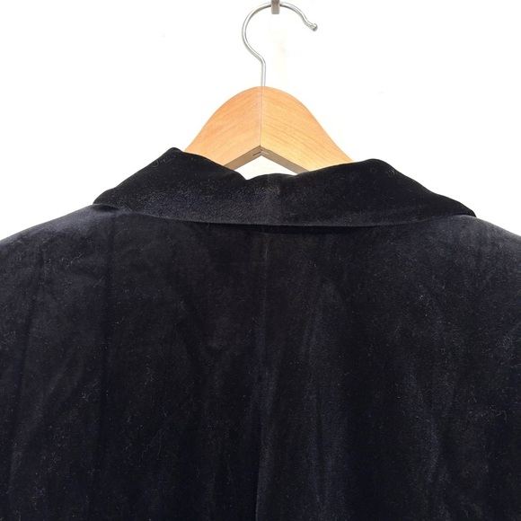 Eloquii Slim Tuxedo Blazer Shawl Collar Black Velvet Pockets 16 NEW - Picture 7 of 12